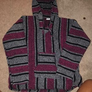Pink white and black striped drug rug